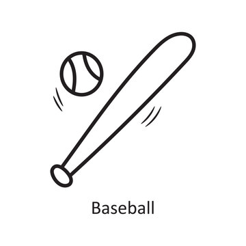 Baseball vector outline Icon Design illustration. Olympic Symbol on White background EPS 10 File