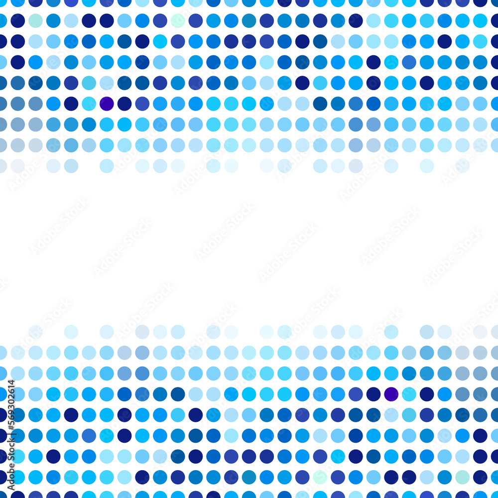 Aufkleber Mosaic background random dark and light blue circles, pattern of polka dots, neutral versatile pattern for business techno style design