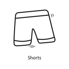 Shorts vector outline Icon Design illustration. Olympic Symbol on White background EPS 10 File
