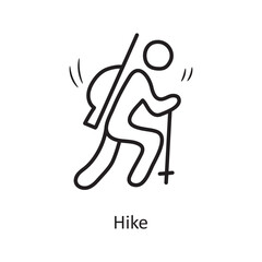 Hike vector outline Icon Design illustration. Olympic Symbol on White background EPS 10 File