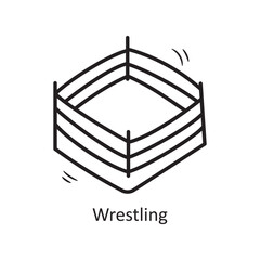 Wrestling vector outline Icon Design illustration. Olympic Symbol on White background EPS 10 File