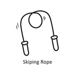 Skipping Rope vector outline Icon Design illustration. Olympic Symbol on White background EPS 10 File