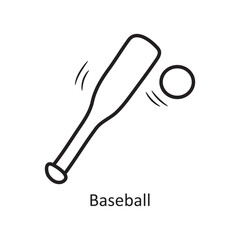 Baseball vector outline Icon Design illustration. Olympic Symbol on White background EPS 10 File