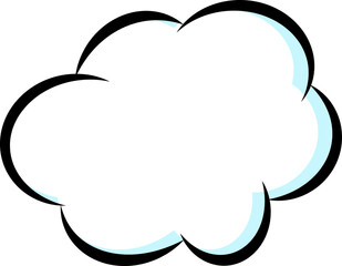 Cloud, a speech bubble. Cartoon expression vector sticker. Isolated on white background.