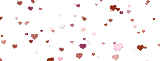 realistic isolated heart confetti on the transparent background for decoration and covering. Concept of Happy Valentine's Day, wedding and anniversary