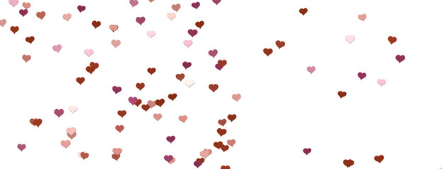 Fototapeta na wymiar Red heart love confettis. Valentine's day falling