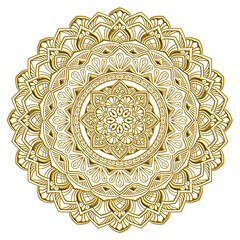 マンダラアート(金細工風、幾何学模様、華やか)