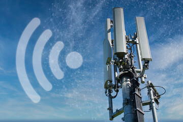mobile antenna tower tech transmission transmitter symbol cloud things access frequency...