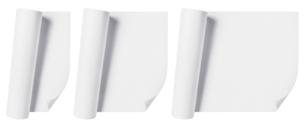 Blank paper sheets set cut out