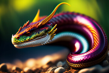 Fototapeta premium traditional chinese dragon colorful representation dragon costume generative ai