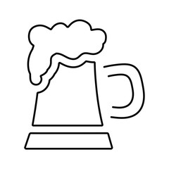 glass beer icon isolated on white background, vector illustration.