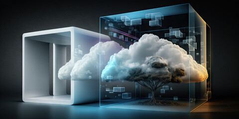 Cloud computing technology concept.AI generated