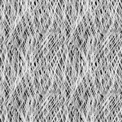 Black and white pattern of white lines and strokes. Stylish design of fabric, textiles, clothing. Seamless background.