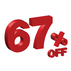 sixty seven 67 percent off 3d vector illustration 