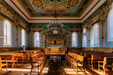 Interior of synagogue in Kutaisi, Georgia 