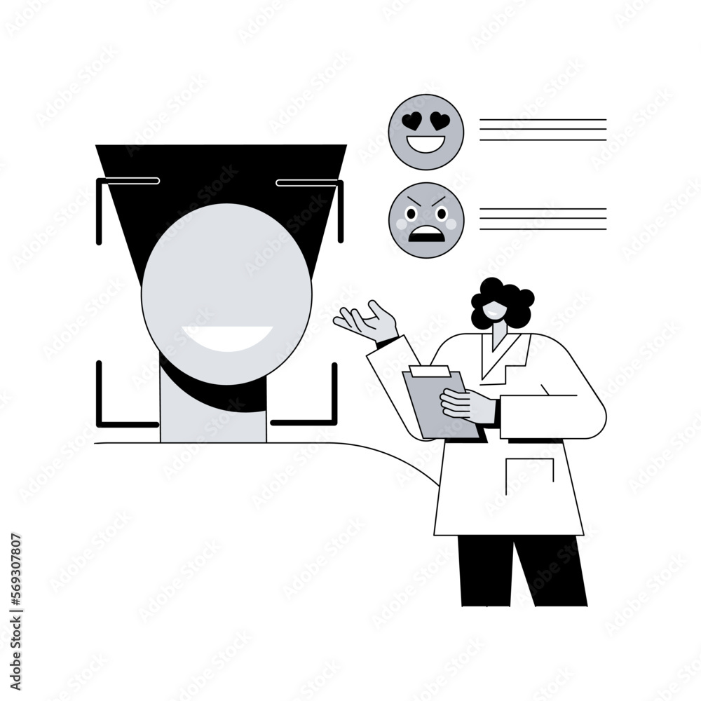 Poster emotion detection abstract concept vector illustration. speech, emotional state recognition, emotion