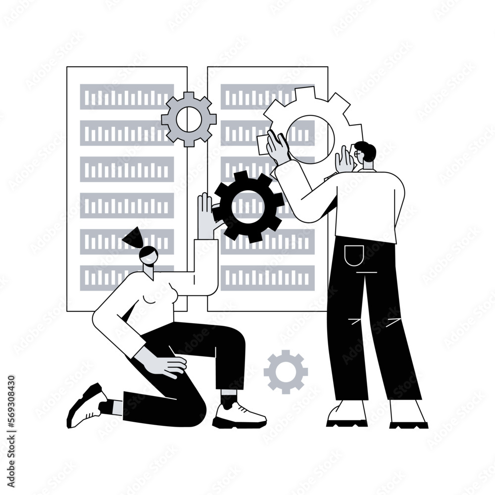 Poster big data tools abstract concept vector illustration. management tool, software development, big data