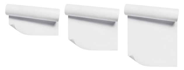 Blank paper sheets set cut out