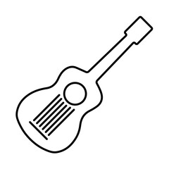 guitar icon isolated on white background, vector illustration.