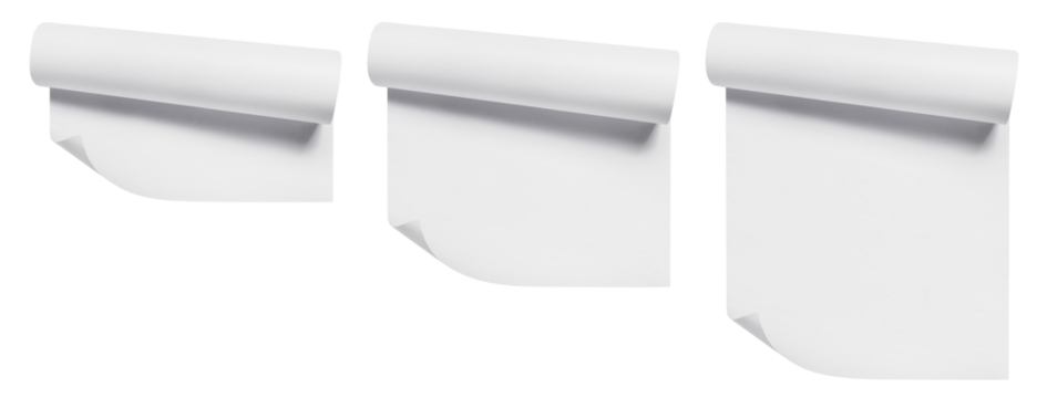 Blank paper sheets set cut out