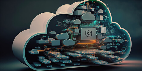 Cloud computing technology concept.AI generated