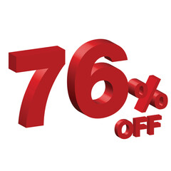 Seventy six 76 percent off 3d vector illustration 