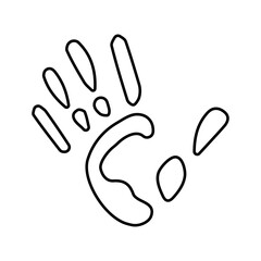 handprint icon isolated on white background, vector illustration.