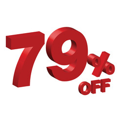 Seventy nine 79 percent off 3d vector illustration 
