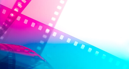 background with film strip.beautiful abstract background with film strip on colorful background...