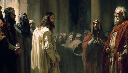 The trial of Jesus before Pontius Pilate - AI generative
