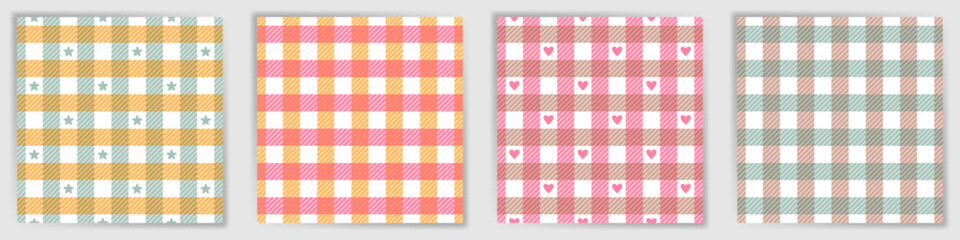 Royal stewart tartan seamless pattern collection. Popular tattersall check plaid textile