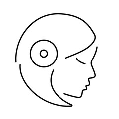 girl headphones icon isolated on white background, vector illustration.