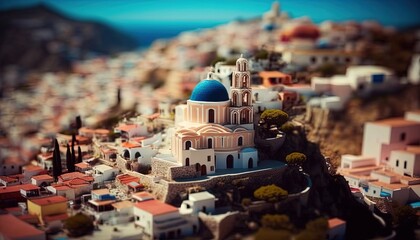Fototapeta premium miniature style bird eye view picture of cityscape, inspired from Mexico cityscape, Generative Ai not real place