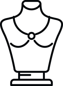 recommend clip art: Gemstone icon outline vector. Fashion bust. Elegance earring