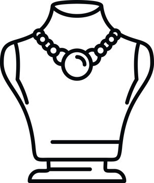 recommend clip art: Jewel bust icon outline vector. Fashion chain. Diamond ring