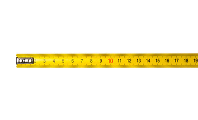 Yellow black measuring tape isolated on white background. Tape measure isolated on white...