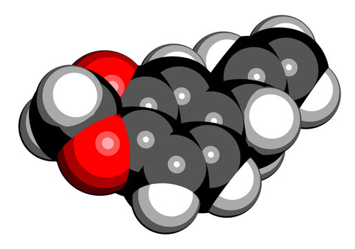 Safrole MDMA precursor molecule. 3D rendering.