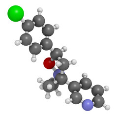 Pyrisoxazole fungicide molecule. 3D rendering.