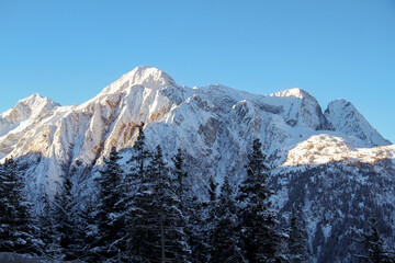 Tonale ski resort with Rhaetian Alps