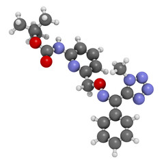Picarbutrazox fungicide molecule. 3D rendering.