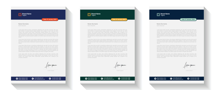 Modern Creative & Clean business style letterhead bundle of your corporate project design. letterhead flyer corporate official minimal creative abstract professional informative newsletter magazine.