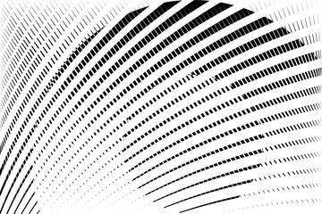 abstract halftone lines background, geometric dynamic pattern, vector black and white texture