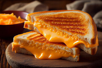 Sandwich Toast mit verlaufenen K&auml;se - Generative Ai