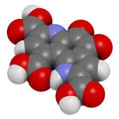 Methoxatin redox cofactor molecule. 3D rendering.