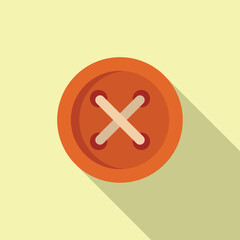 Fototapeta premium Sewing button icon flat vector. Factory production. Plant wool