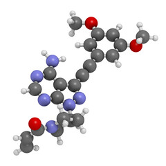 Futibatinib oncology drug molecule. 3D rendering.