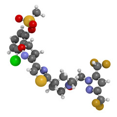 Fluoxapiprolin fungicide molecule. 3D rendering.