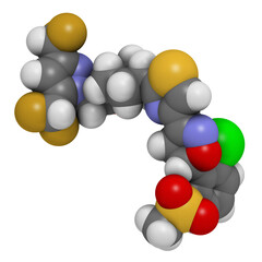 Fluoxapiprolin fungicide molecule. 3D rendering.