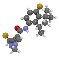Fluindapyr fungicide molecule. 3D rendering.