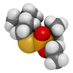 Echothiophate (phospholine) drug molecule. 3D rendering.